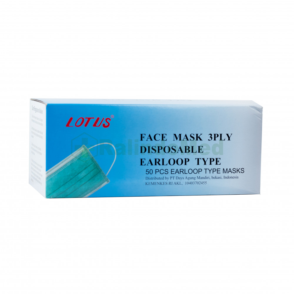 Sella Masker Pelindung Muka / Face Mask Ear Loop 3 Ply (isi 50pc)